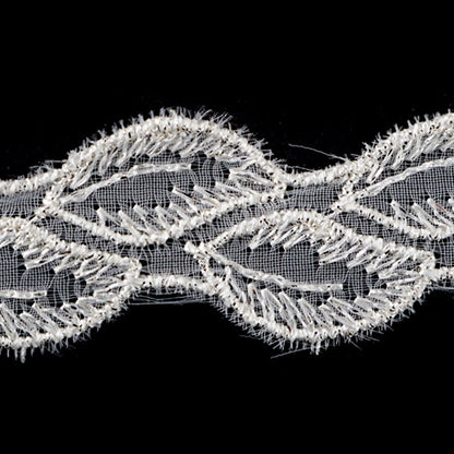 [From quantity 5] RaceRibbonTape "Silver Lame Nylon Lace Width about 20mm 873002S"