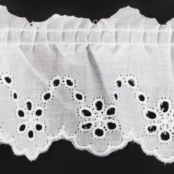 [From quantity 5] RaceRibbonTape "Cotton Frill Lace White Width about 55mm 23423S"