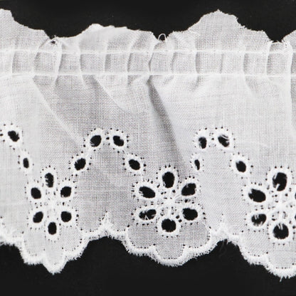 [From quantity 5] RaceRibbonTape "Cotton Frill Lace White Width about 55mm 23423S"