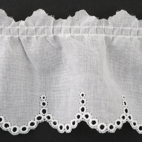 [From quantity 5] RaceRibbonTape "Cotton frill lace white width about 65mm 23439-1S"