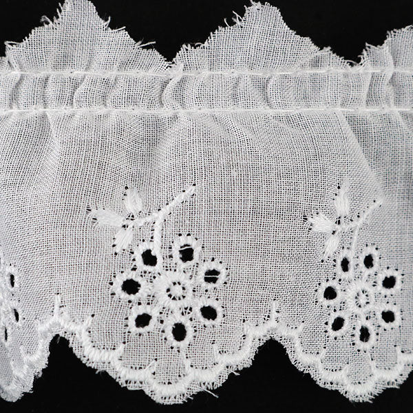 [From quantity 5] RaceRibbonTape "Cotton Frill Lace White Width about 45mm 23422S"