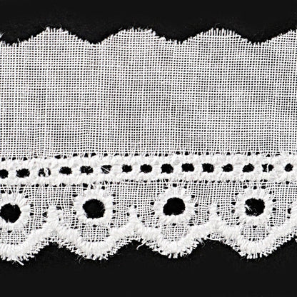 [From quantity 5] RaceRibbonTape "Cotton lace white width 23mm 23319-1"