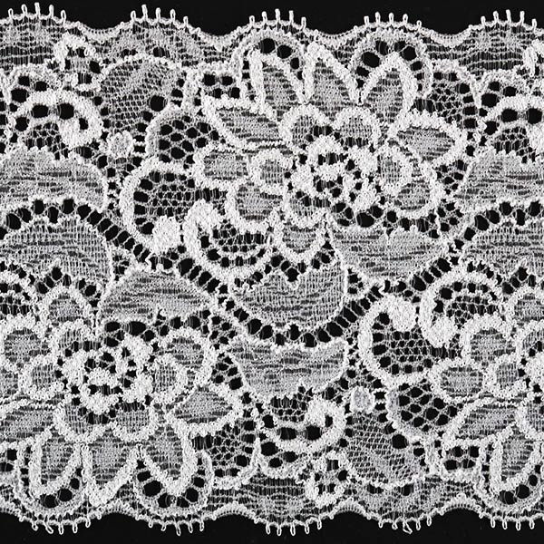 [From quantity 5] RaceRibbonTape "Stretch Russell lace white width about 80mm S318"