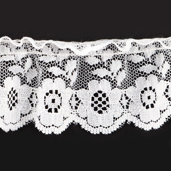 [From quantity 5] RaceRibbonTape "Russell frill lace white width about 30mm 76296F"