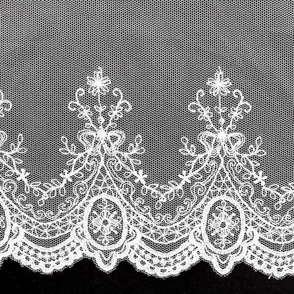 [From quantity 5] RaceRibbonTape "Tulle lace white width about 140mm 24386"