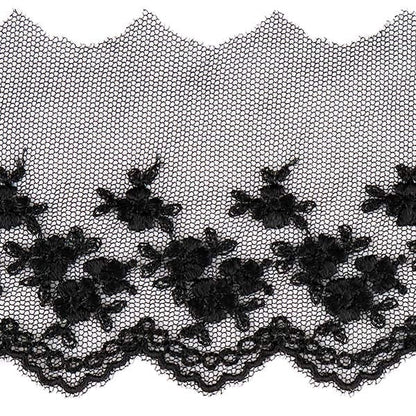 [From quantity 5] RaceRibbonTape "Tulle lace black width about 65mm 24112-19"