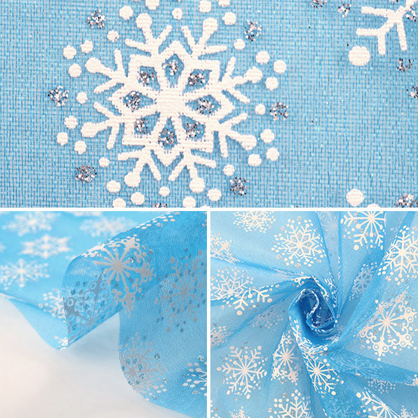 [수량 5에서] 천・원단 "Organdy Snow Crystal Blue"