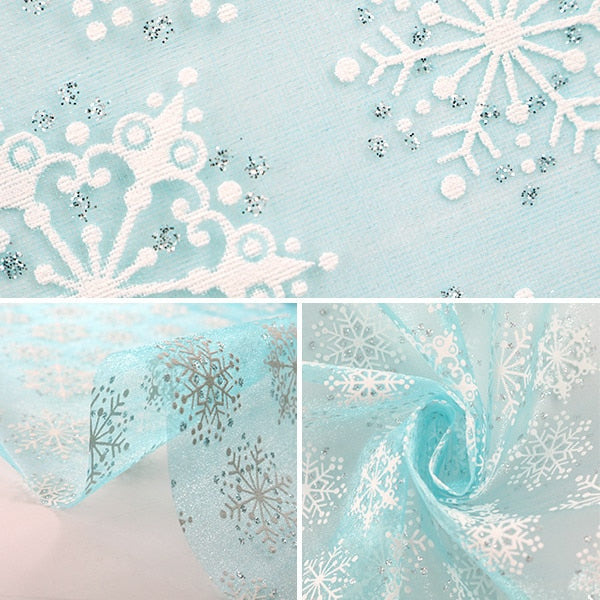 [From quantity 5] Fabric "Organdy snow crystal light blue"