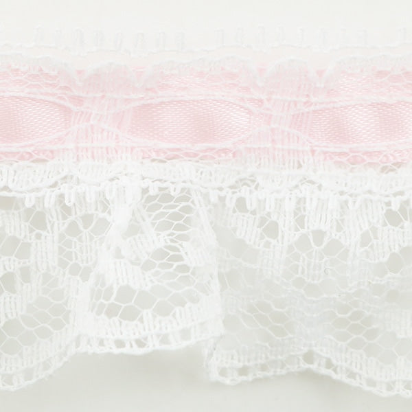 [From quantity 5] RaceRibbonTape "Cheap Lace Pink Frill 000612 K-C03"