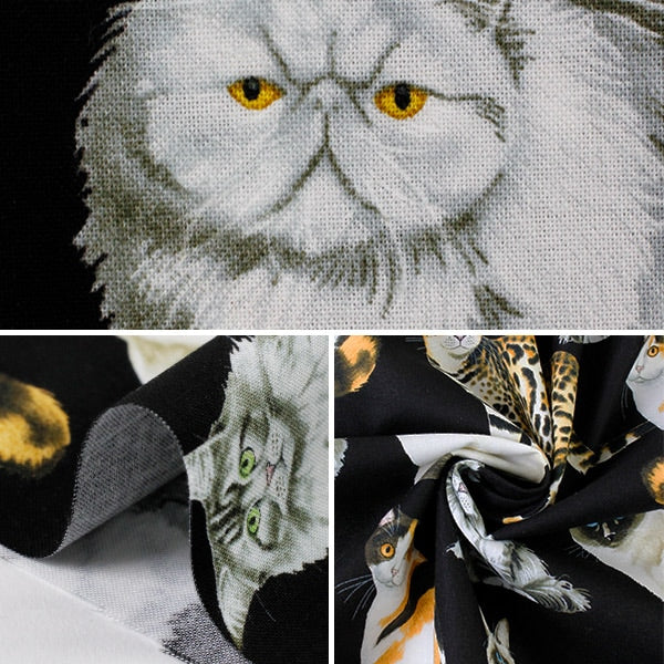 [De la cantidad 5] Fabric "Inkywrint Cat Gm-C8050" USA Cotton