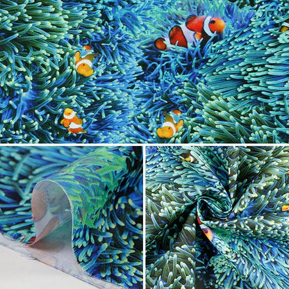 [From quantity 5] Fabric "Inkjet printed sea anemones R4664-316" USA cotton