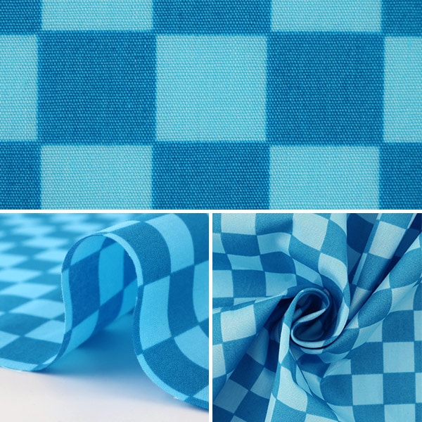 [De la quantité 5] tissu "Broadprint ichimatsu motif bleu x bleu foncé"