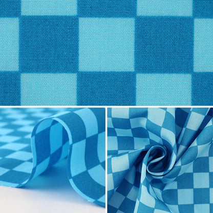 [De la quantité 5] tissu "Broadprint ichimatsu motif bleu x bleu foncé"