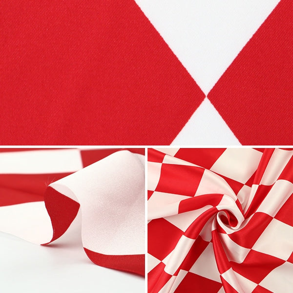 [De la cantidad 5] Fabric "Diamond Satin Red x White 170530-2"