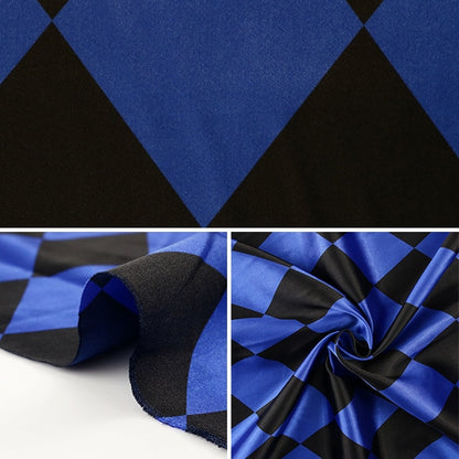 [De la quantité 5] Tissu "Diamond Satin Bleu x noir 170530-7"