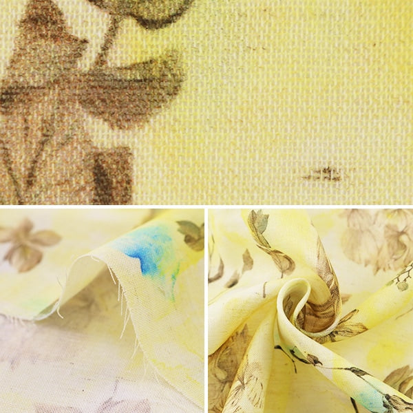 [From quantity 5] Fabric "YUI by Ayano Ichiyanagi Botanical: Mellow Inkjet Cotton linen compass EGXA-6403-1A" KOKKA