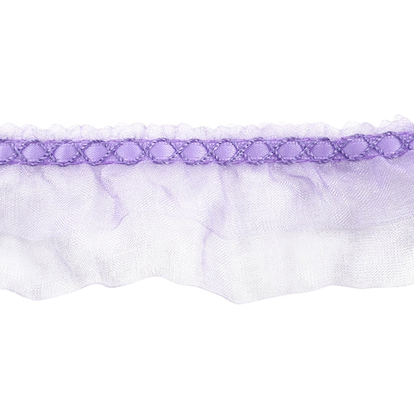 [來自數量5]褶邊絲帶膠帶“ Organdy Frylil寬度38mm 7th Color Purple 8811f-7”