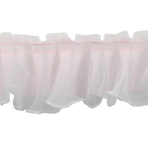 [Aus Quantität 5] Rattbandband "Tulle Box Frill 2018 Breite etwa 40 mm 2. Farbe Pink IR005-2"