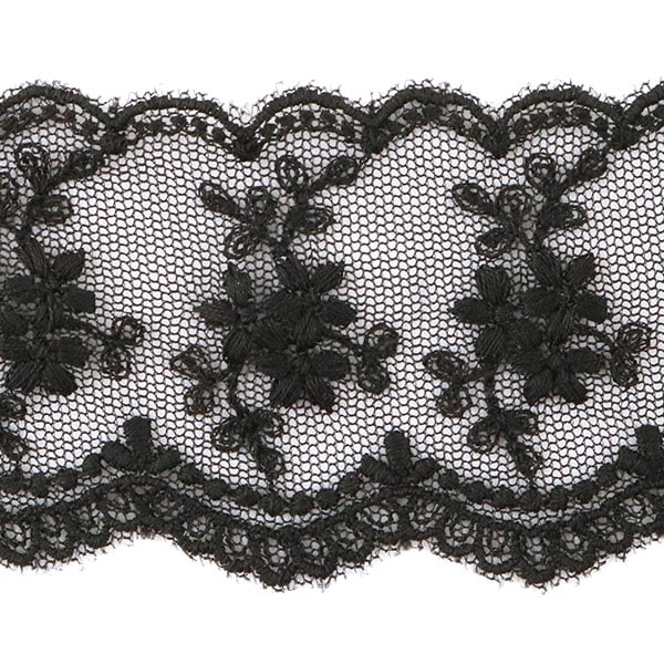 [From quantity 5] RaceRibbonTape "Tulle lace approximately 45mm width black 24122-19"