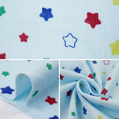 [From quantity 5] Fabric 『double gauze (Double gauze) Print star pattern saxophone 7845-3C]