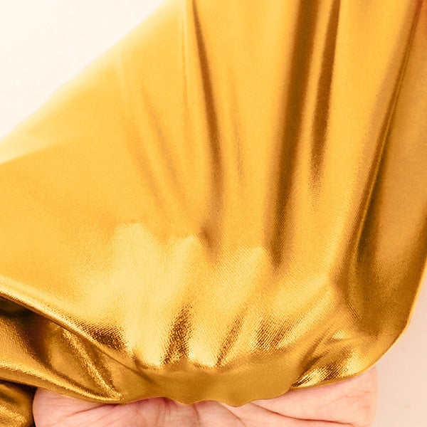 [From quantity 5] Fabric "Costume Metallic Stretch PLA-1 Dark Gold"