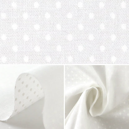 [From quantity 5] Fabric 『Sheeting Lacker print Polka dots White x White WD347-1A "