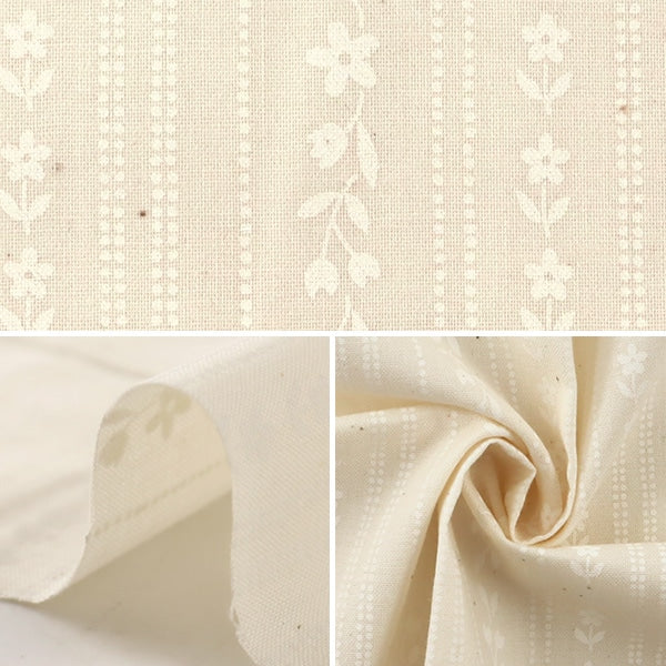 [De la cantidad 5] Fabric "Luce de láminas Impresión de la generación de patrones de rayas de flores pequeñas (aguanieve izquierdo) x blanco wd347-6b"