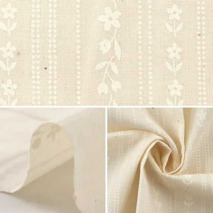 [From quantity 5] Fabric 『Sheeting Lucky print small flower stripe pattern generation (dregs left) x White WD347-6B]