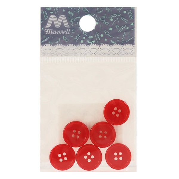 Bouton "4 boutons de trous 13 mm 6 pièces rouges pytd10-13"