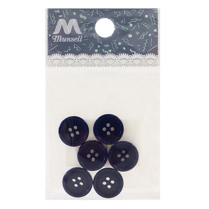 Bouton "Buttes à quatre trous 13 mm 6 pièces Navy Pytd10-13"