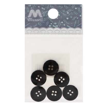 Bouton "4 boutons de trous 13 mm 6 pièces noires pytd10-13"