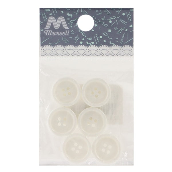 Bouton "Bouton à quatre trous 15 mm 6 pièces blanc pytd10-15"