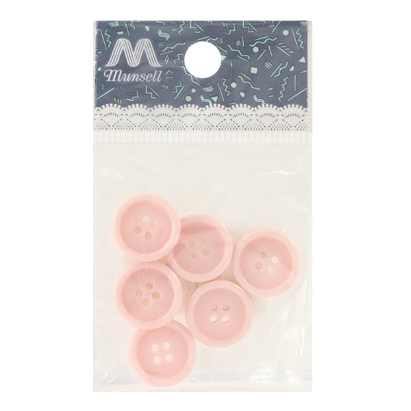 Bouton "Buttes à quatre trous 15 mm 6 pièces rose pytd10-15"