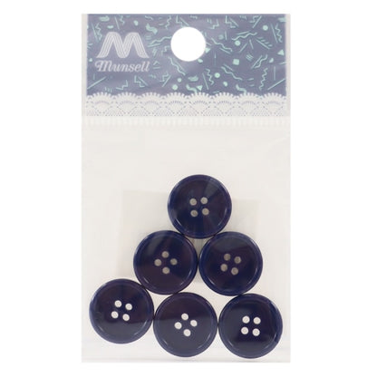 Boutons "Buttes à quatre trous 15 mm 6 pièces Navy Pytd10-15"