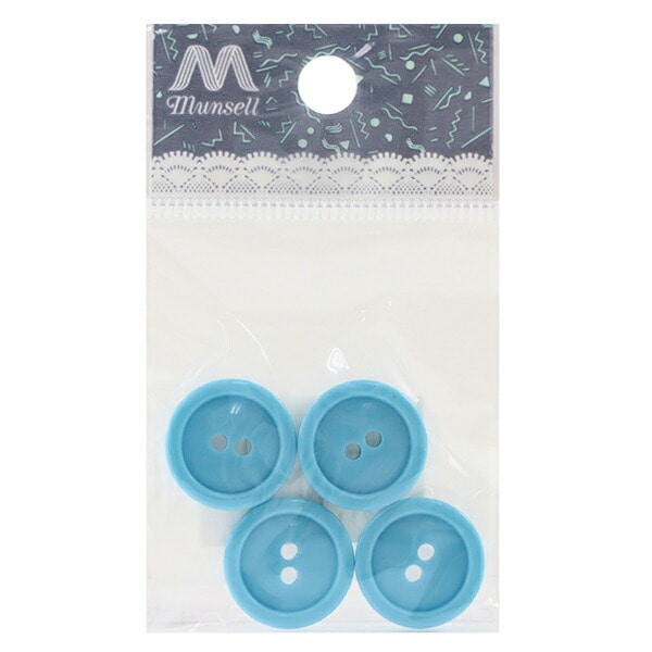 Bouton "Deux boutons de trous 18 mm 4 pièces bleu clair pytd20-18"