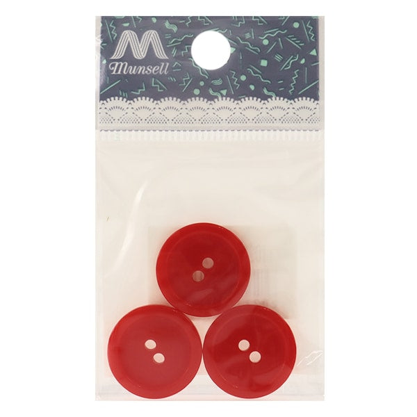 Button "Two hole buttons 20mm 3 pieces red PyTD20-20"