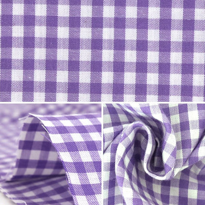 [Dalla quantità 5] tessuto "tintura di gingham medio viola co-gim-vi"