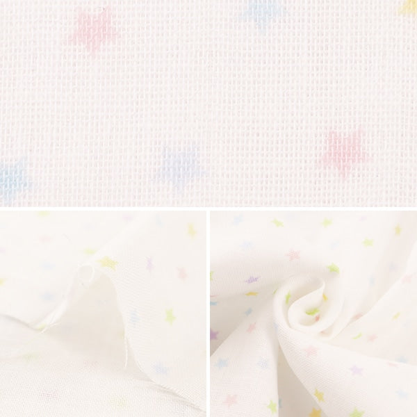 [From quantity 5] Fabric 『double gauze (Double gauze) Homy Collection Star Pastel GH13044S-B]