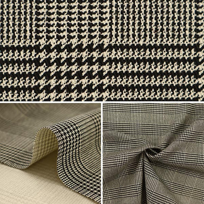 [来自数量5] 织物 “ Twill Check Print Ivory X Black 88320-2-1”