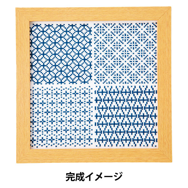 Embroidery kit "Kimono pattern cross stitch kit indigo 7533" Olympus