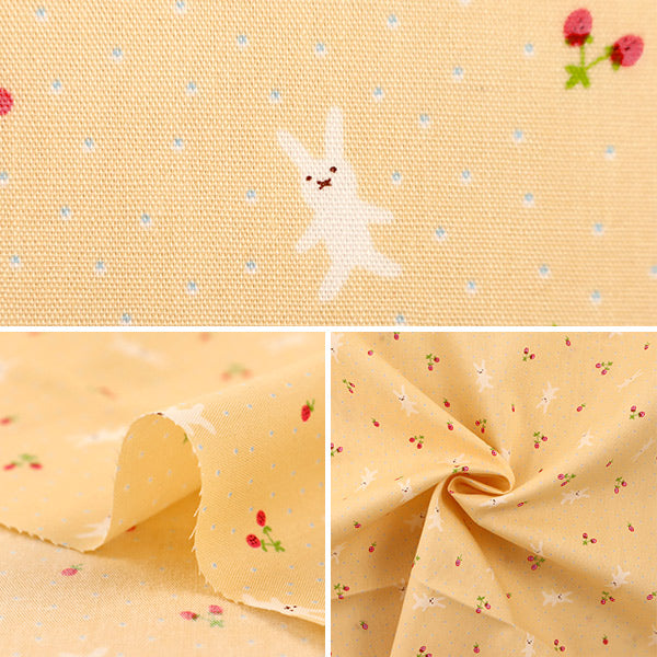 [De la cantidad 5] Fabric "Scare Homy Collection Rabbit y Strawberry Pattern DH11989S-E"