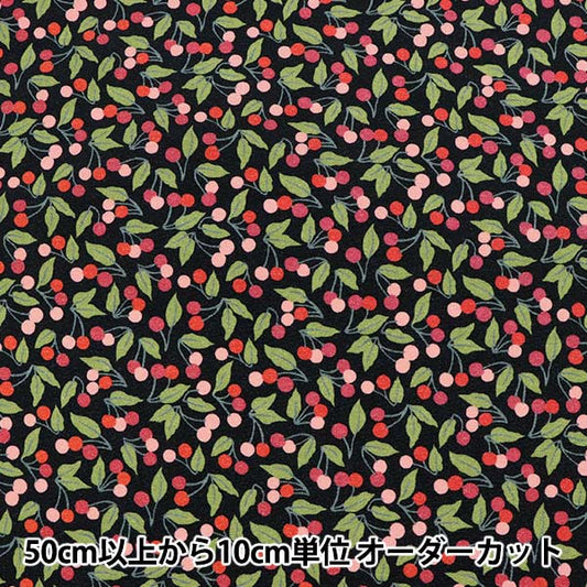 [Aus Quantität 5] Stoff "Liberty Liberty Print Nylon Ox Cherry Drop Black 36302124-P20A" Liberty Japan