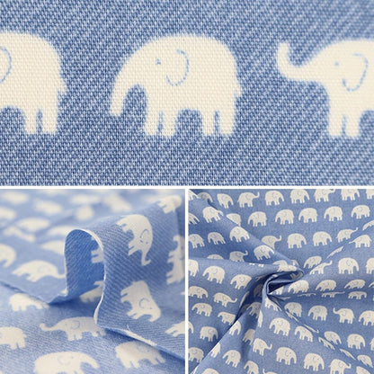 [De la cantidad 5] Fabric "Sheading Homy Collection de aproximadamente 110 cm de ancho Patrón de elefante denim azul Dh11724s-L"