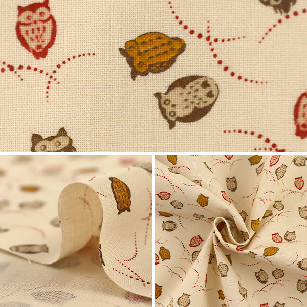 [From quantity 5] Fabric 『Sheeting Japanese pattern owl generation 882227-5-1]