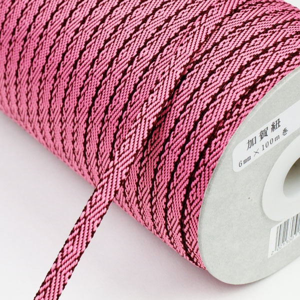 [From quantity 5] Him "Kaga string hemp leaf pattern pink x tea 27 color"