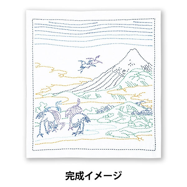 Sashiko Kit "Katsushika Hokusai Mountain Sechter Aussicht Azu Umezawa verließ SK408" Olympus