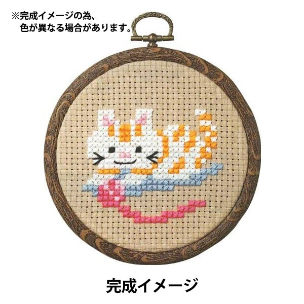 Kit de bordado "Nakamachi Cross Stitch Neko y Wool 7347" Olympus orimpass