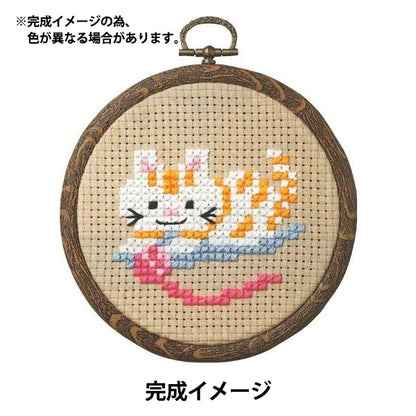 刺绣套件“小Nakamachi Cross Stitch neko and Wool 7347” Olympus Orimpass