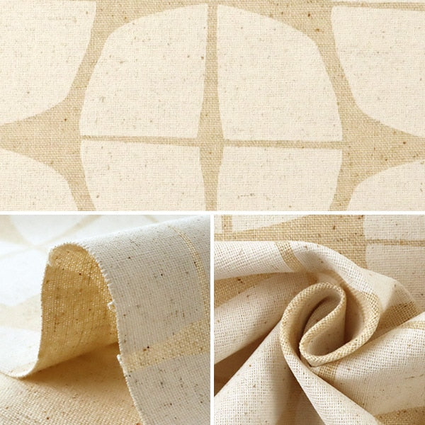 [De la cantidad 5] Fabric "Cotton Hee Canvas Patrón geométrico Blanco 148-1805-A1"