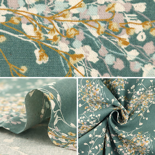 [From quantity 5] Fabric "Cotton linenSheeting Moment Gypsophila Green 148-1857-K-4]